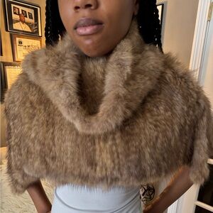 Elegant Faux Fur Cape in Brown